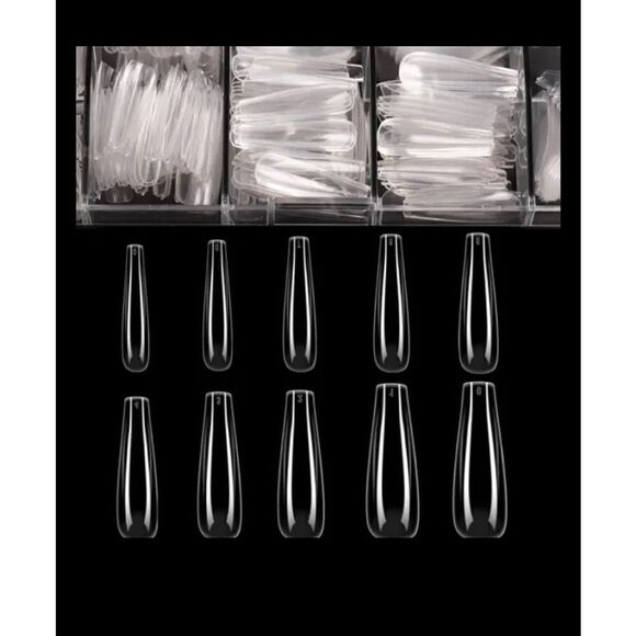 Long Coffin shaped nails for glue on application - Picture 1 of 5